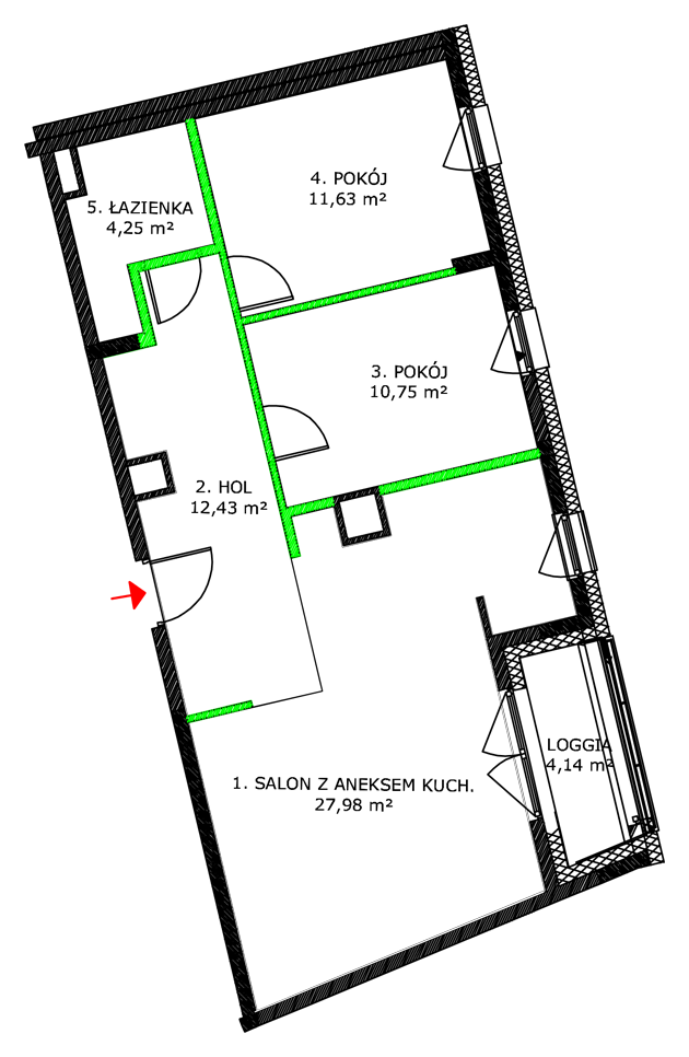 plan mieszkania nr 43 (1 ETAP)