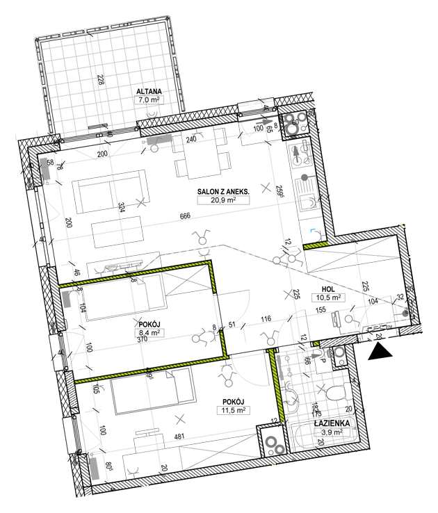plan mieszkania nr 45 (1 ETAP)